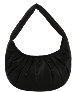 Puffy Strap Shoulder Bag Hobo Bag JYE-0484 BLACK